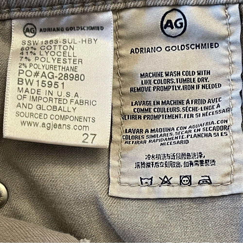 AG Adriano Goldschmied The Stilt Crop Cigarette Mid-Rise Skinny Jeans (27x25) - Picture 14 of 14
